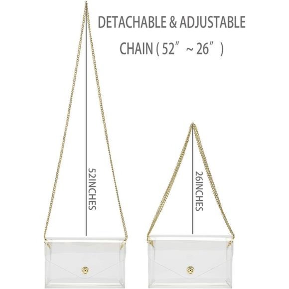 Clear Purse Gift for Women Clear CrossbodyBag Cute for Sports Concert Prom Party - Picture 2 of 6